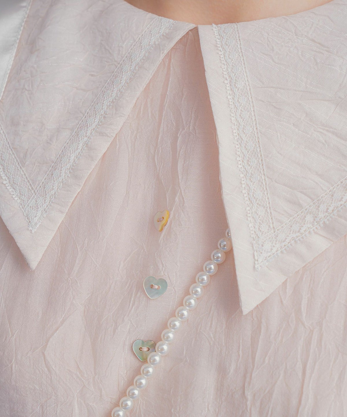 半袖 パフスリーブ ロング 夏 ハート 釦 ワンピース ブルー ベージュ M