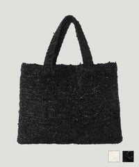 レディース トート 手提げ オケージョン オフィス バッグ フリンジ ラメ サブバッグ ホワイト ブラック フリー フリンジ ラメ サブバッグ HUIT