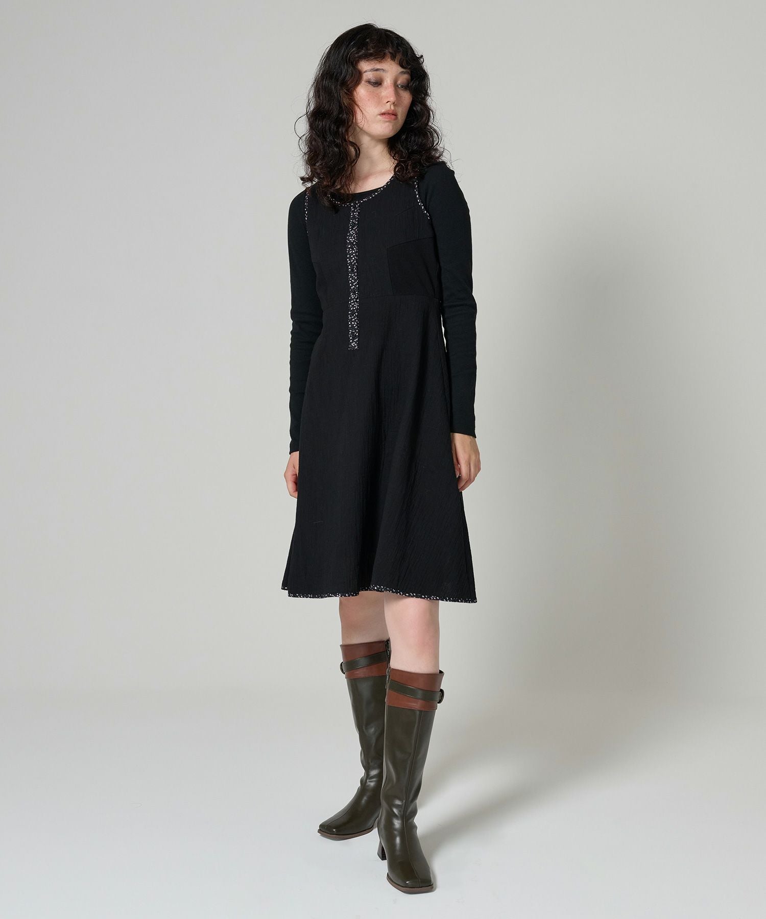 限定Price！SALE バイカラー スクエアトゥロングブーツ TINA：JOJUN 全