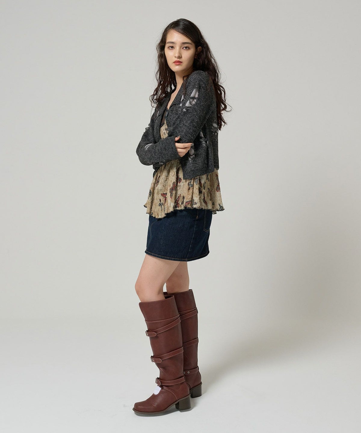 カーディガン/ニット/トップス/ダメージ風