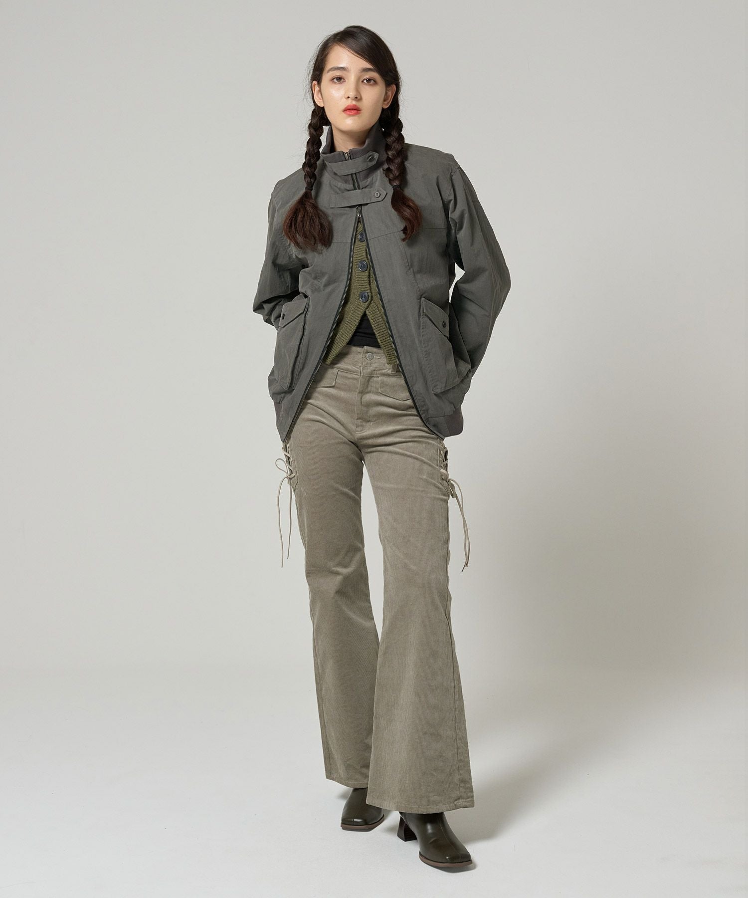 Special-Price-SALE スタンドネック ダブルジップブルゾン TINA：JOJUN