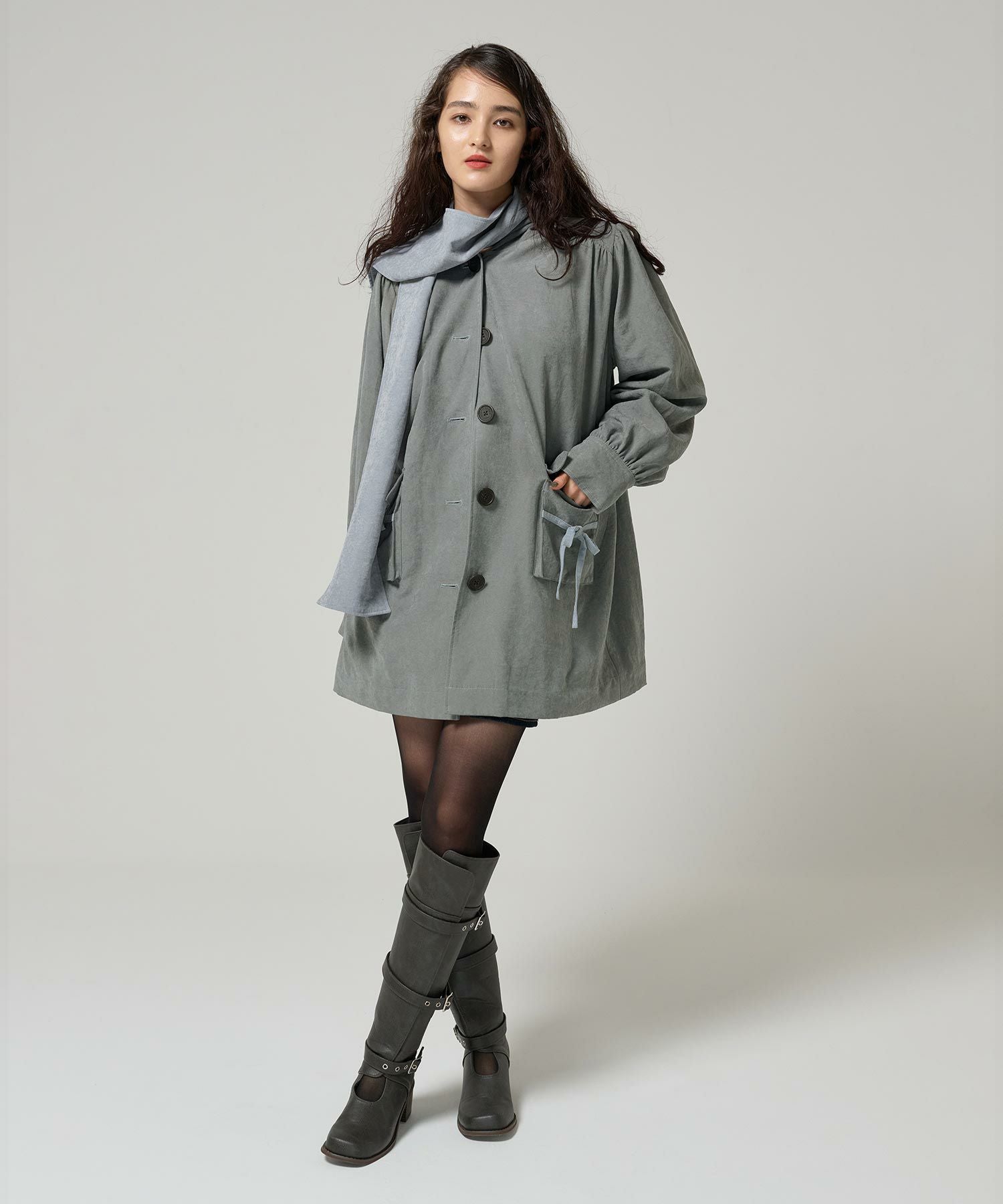 ストール付き フーディーコート TINA：JOJUN 全2色｜tnj131-0892【3