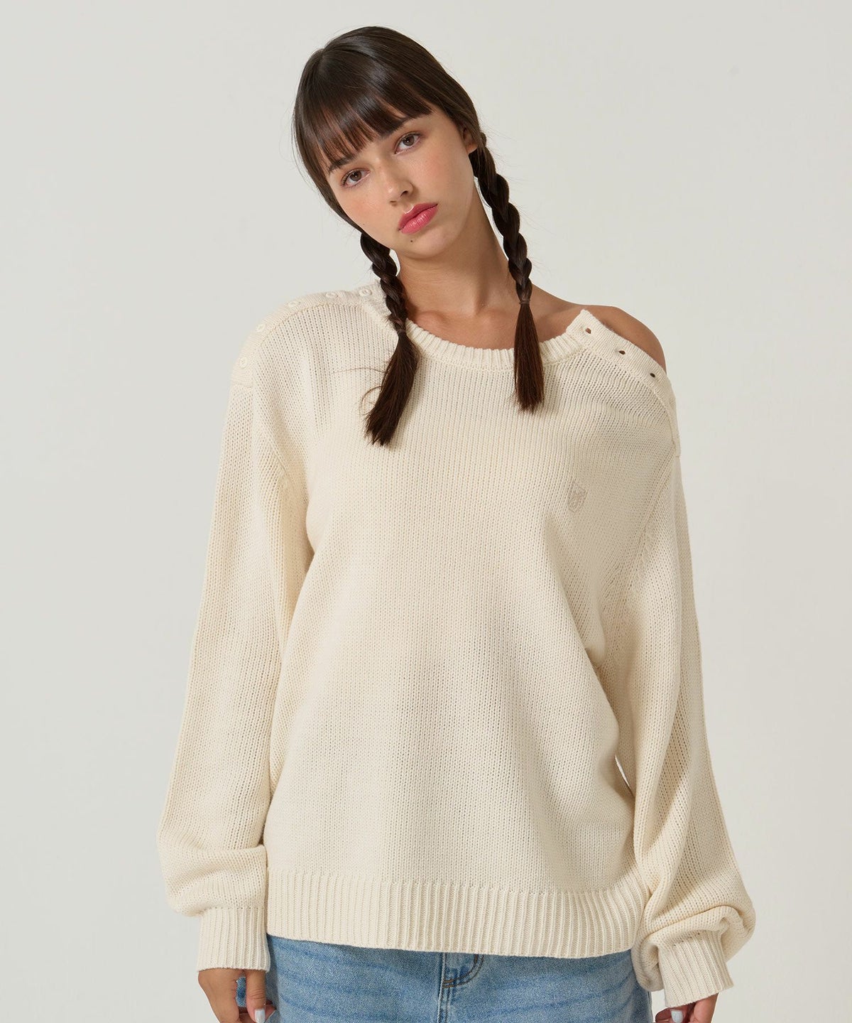 ニット/オーバーニット/エンブレム付き