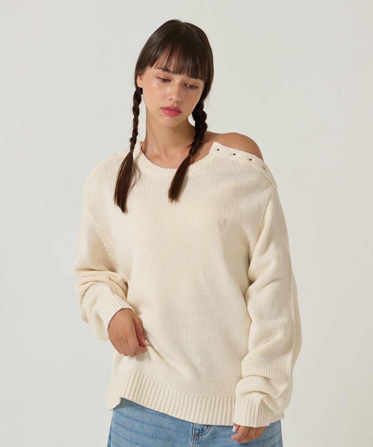 ニット/オーバーニット/エンブレム付き