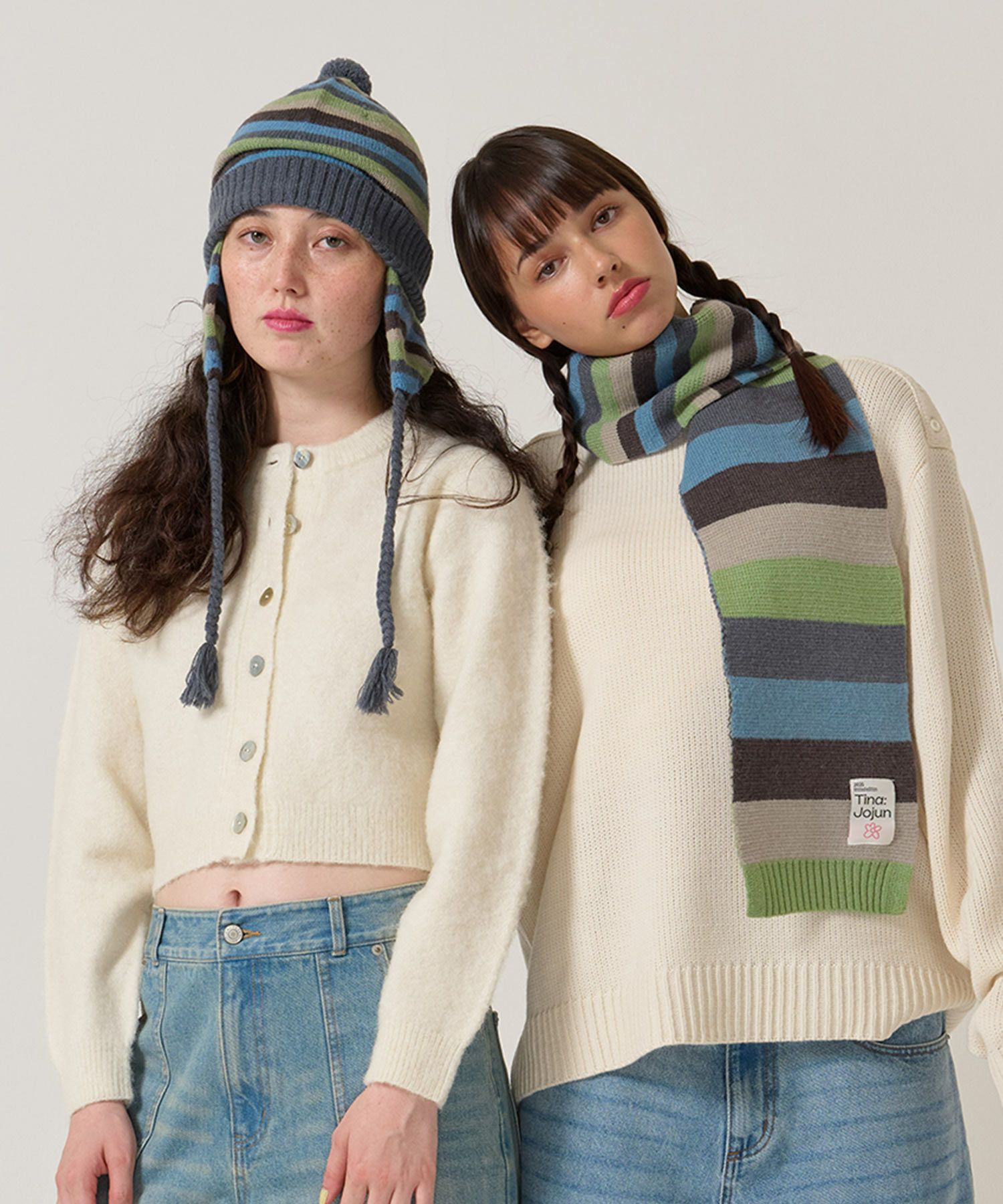 エンブレム付き ショルダーボタンニットプルオーバー TINA：JOJUN 全5