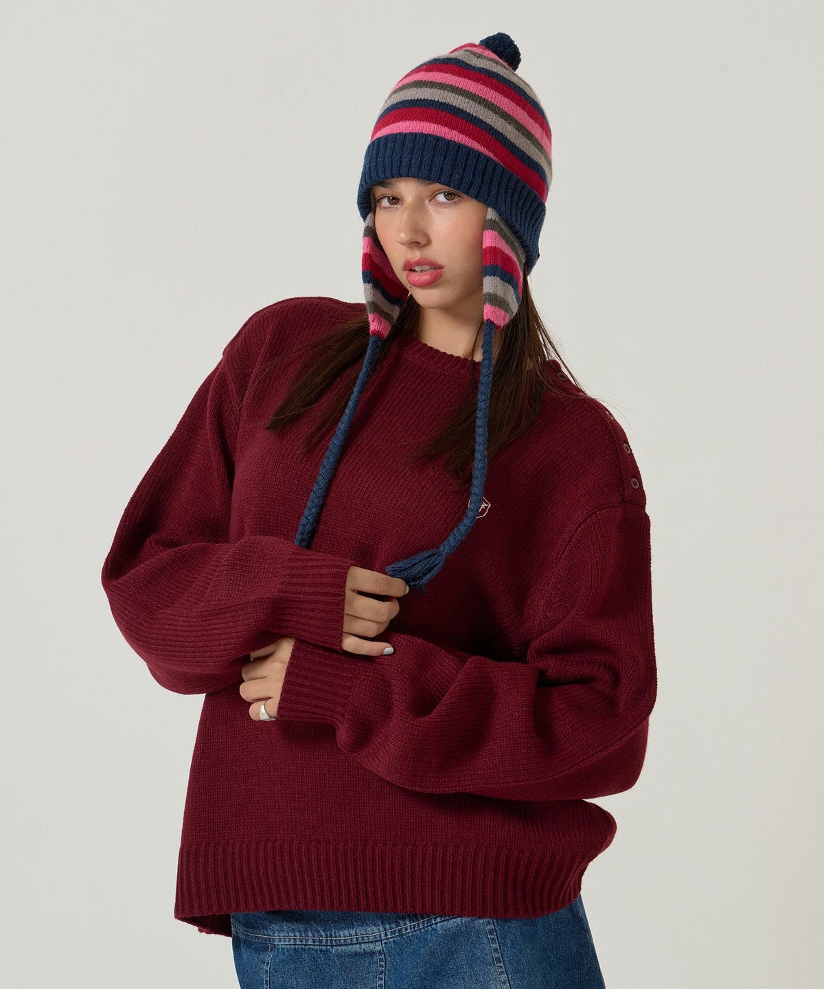 ニット/オーバーニット/エンブレム付き