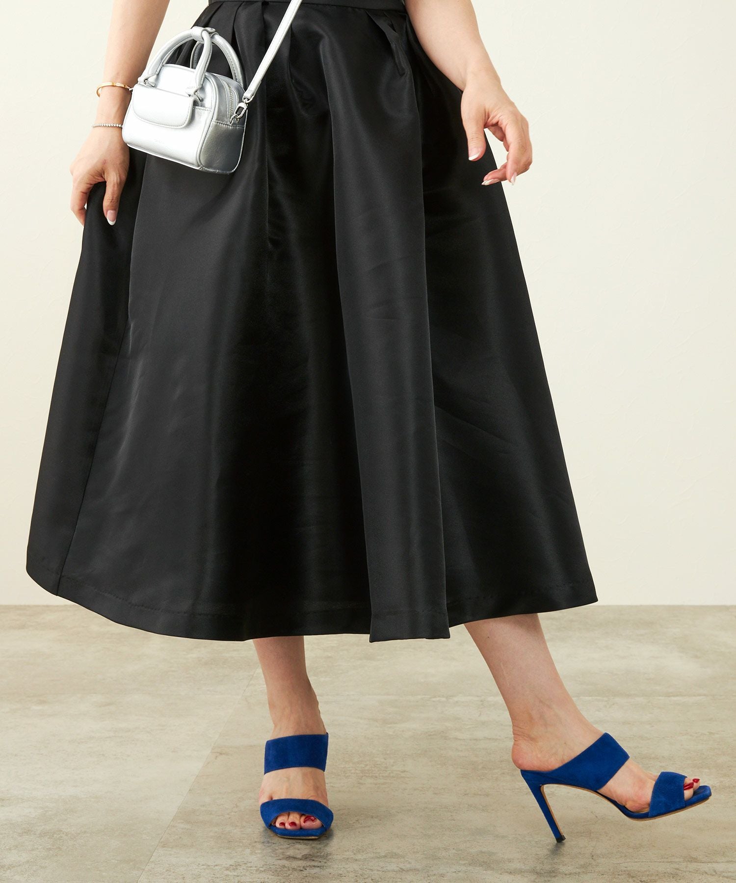 サテン ふんわり フレア スカート Liala×PG 全3色｜lpg621-1944【1