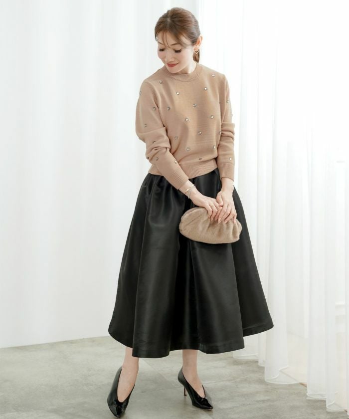 サテン ふんわり フレア スカート Liala×PG 全3色｜lpg621-1944【1