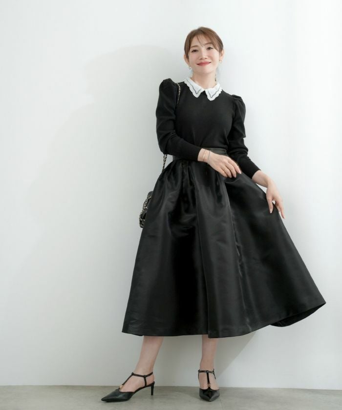 CLEARANCE-SALE サテン ふんわり フレア スカート Liala×PG 全3色