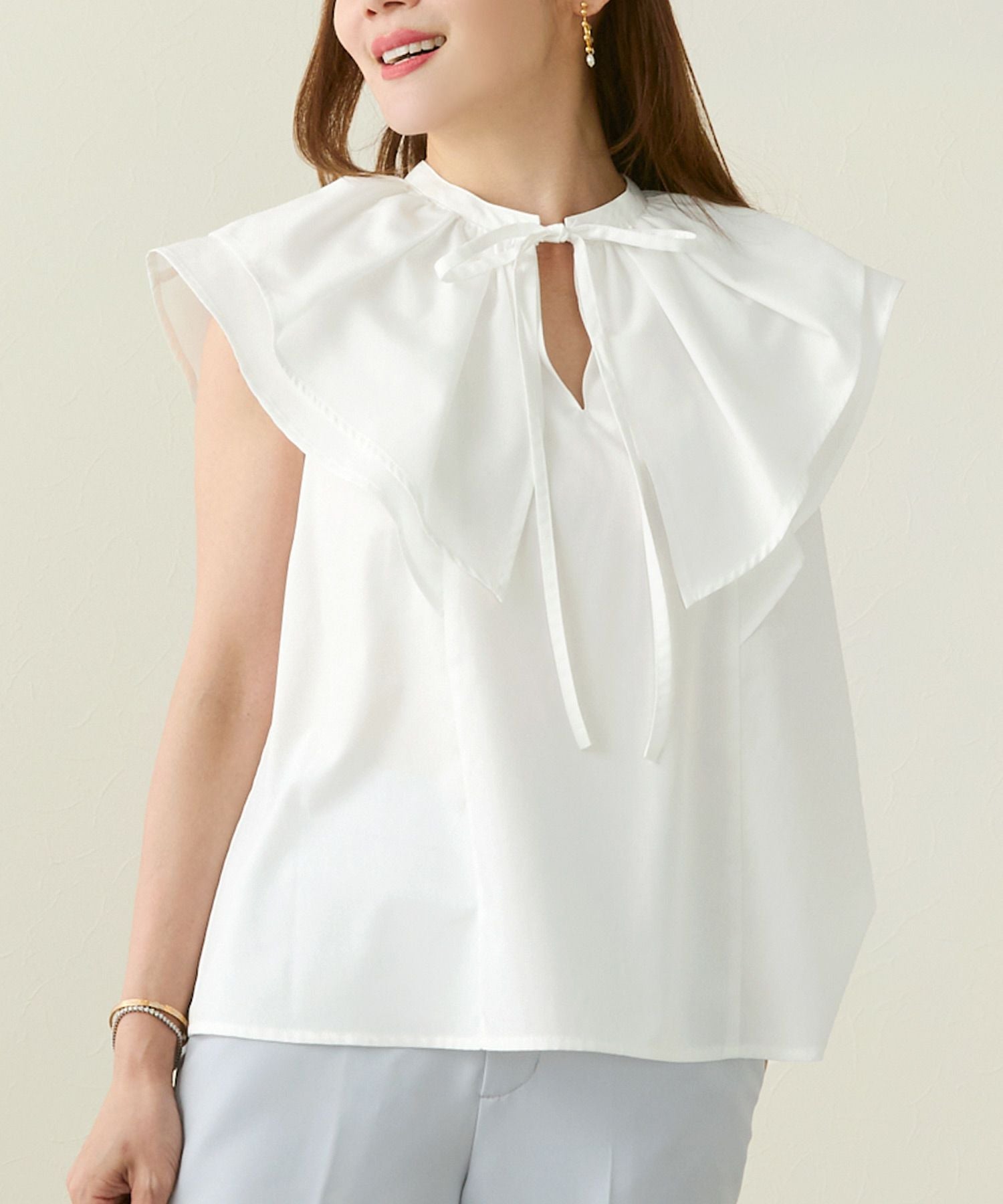 フリル 襟 リボン付き ブラウス Liala×PG 全3色｜lpg861-1938【1