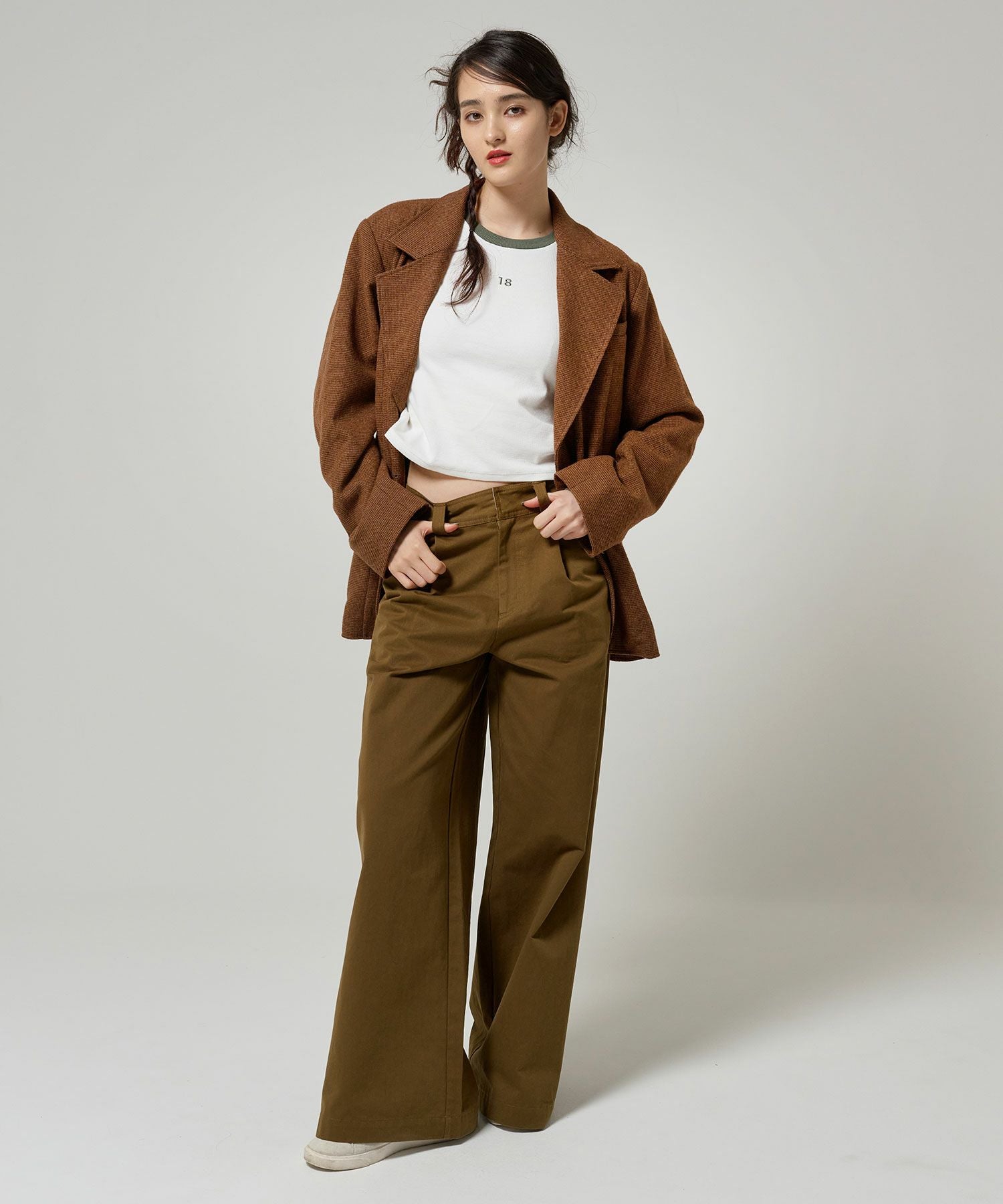 ウールミックス チェックジャケット TINA：JOJUN 全2色｜tnj231-0893