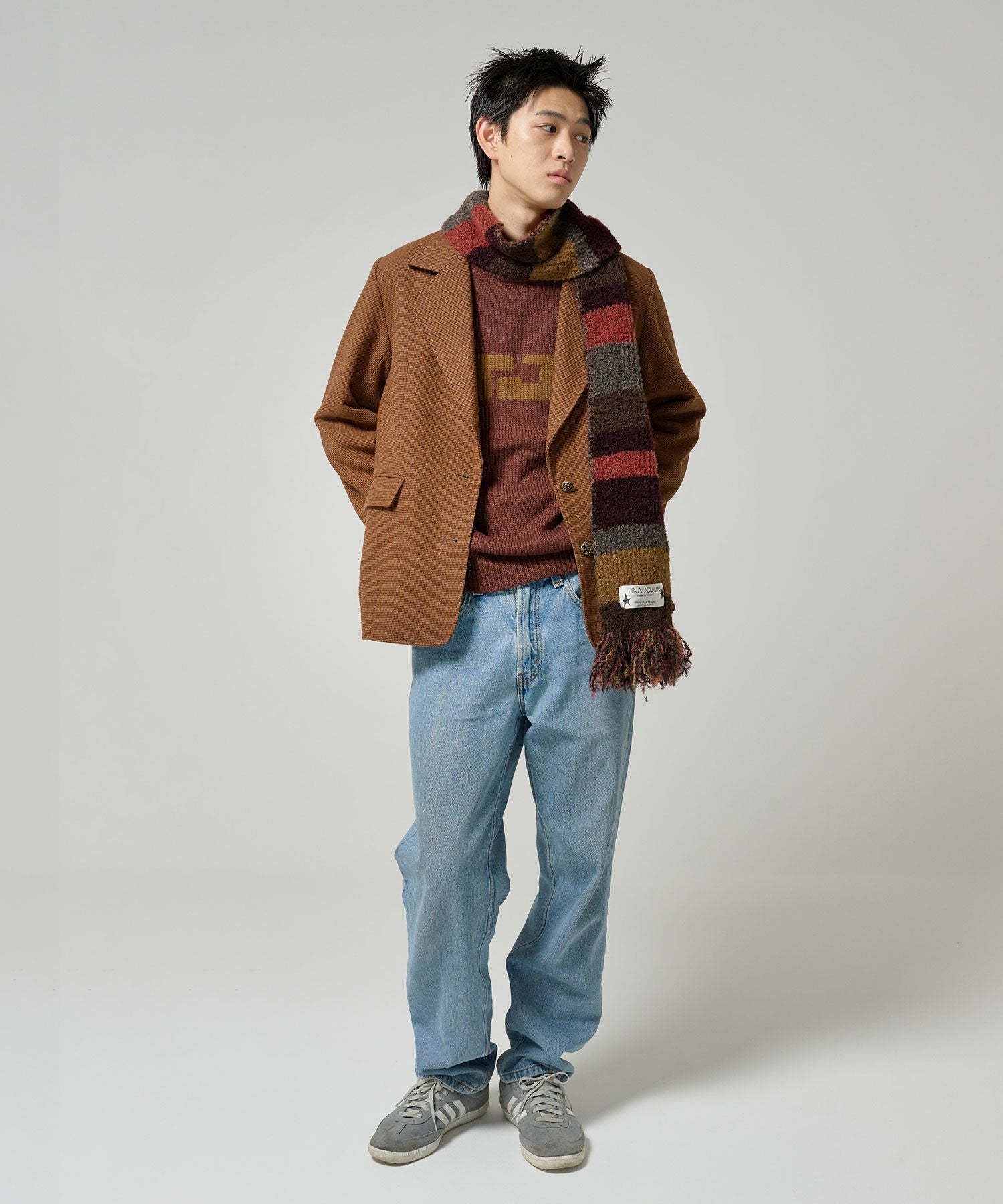 ウールミックス チェックジャケット TINA：JOJUN 全2色｜tnj231-0893