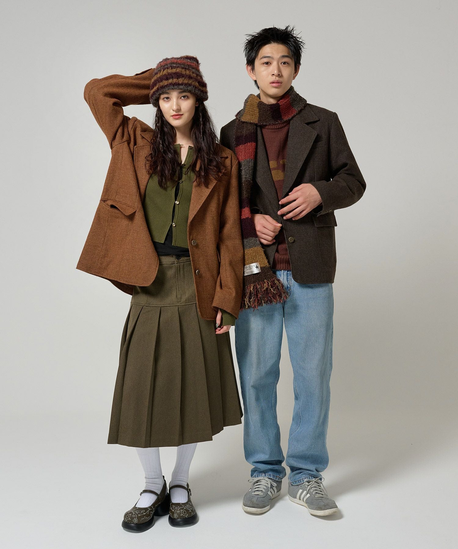 ウールミックス チェックジャケット TINA：JOJUN 全2色｜tnj231-0893