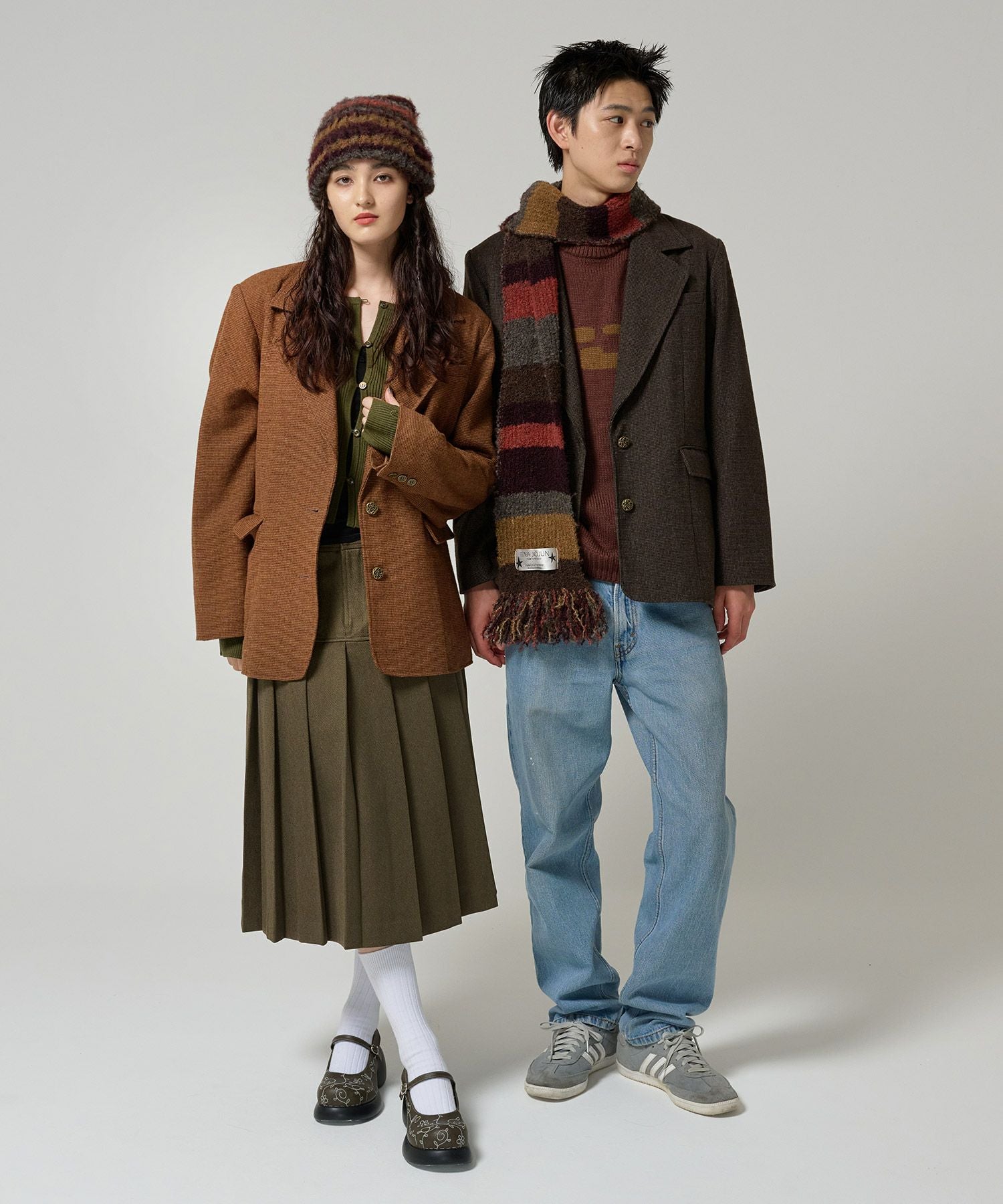 ウールミックス チェックジャケット TINA：JOJUN 全2色｜tnj231-0893