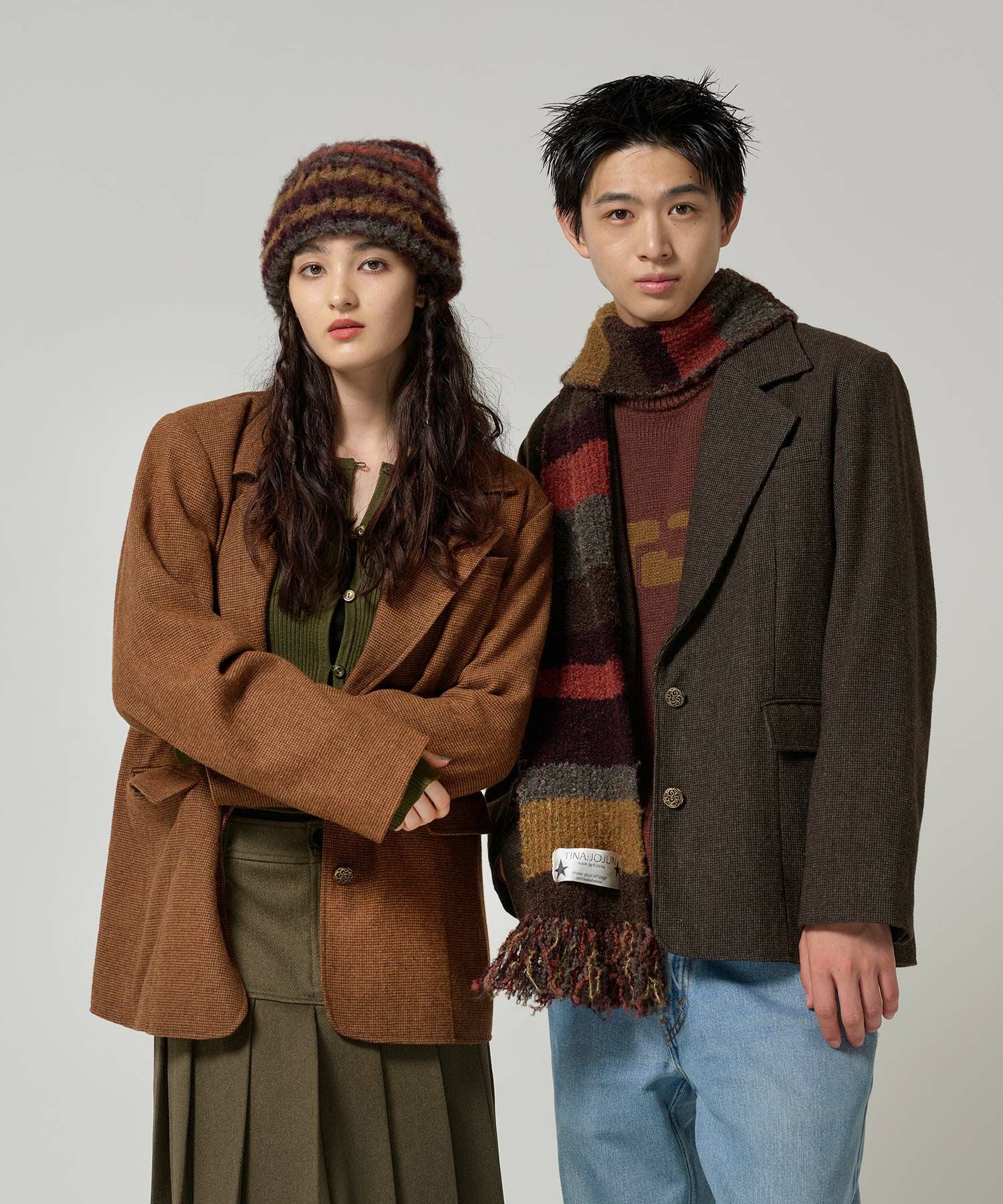 ウールミックス チェックジャケット TINA：JOJUN 全2色｜tnj231-0893