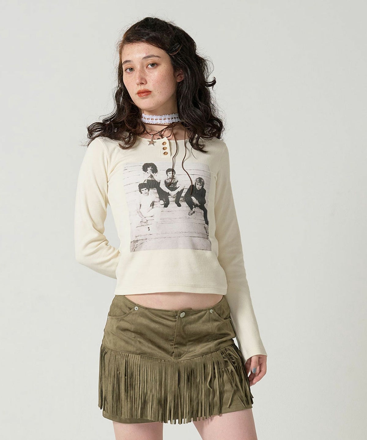 スカート/ボトムス/ミニスカート/フリンジ/ウエスタン