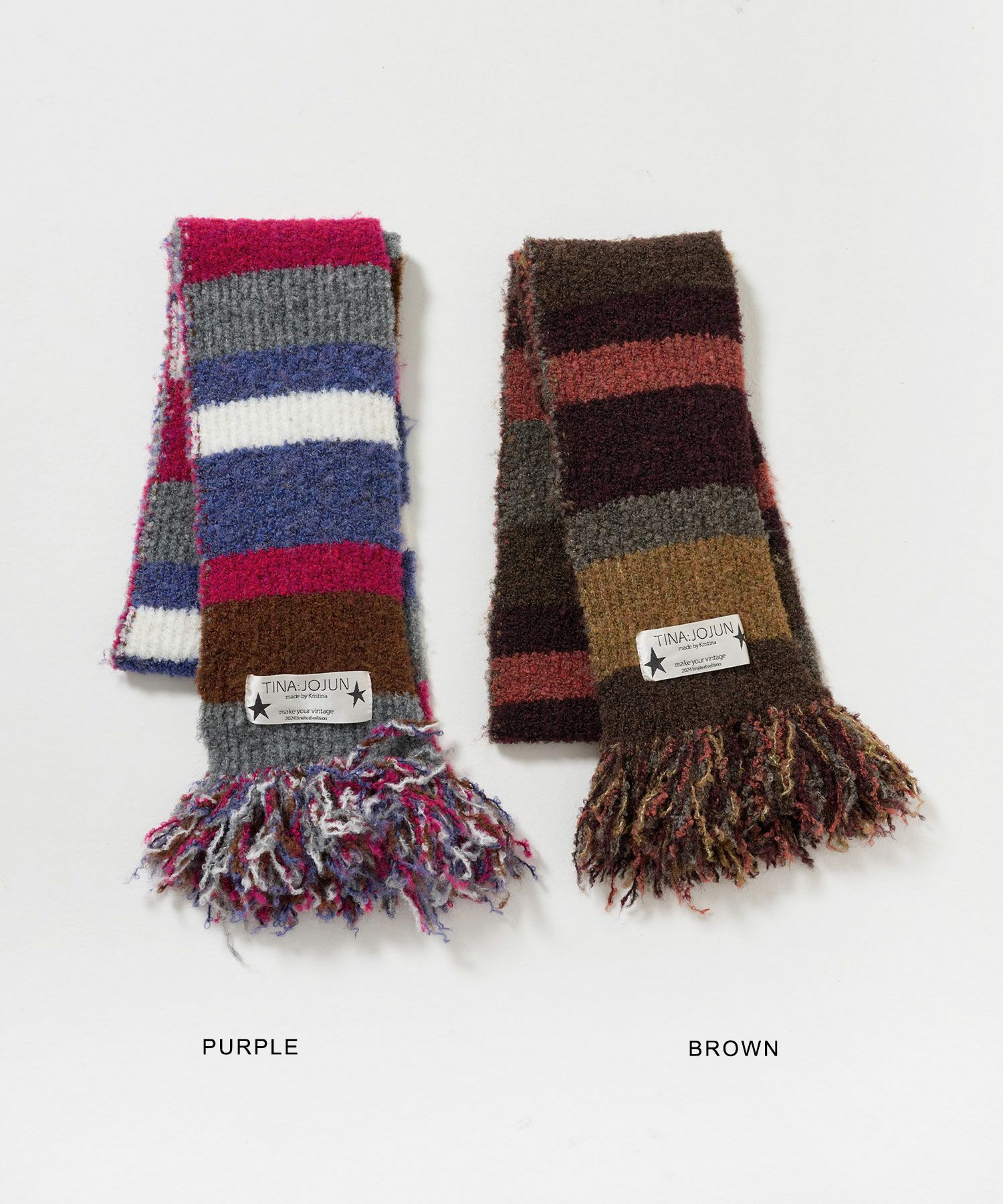 JUNYA WATANABE MAN ブロークン ボーダー ニット マフラー 2024Limited Edition ボーダーマフラー TINA：JOJUN 全2色｜tnj946