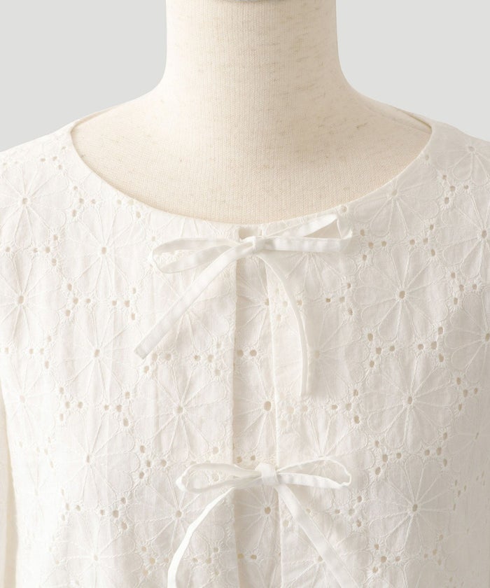 レディース 夏 ロング 花柄 五分袖/ホワイト/ブラック/S/M