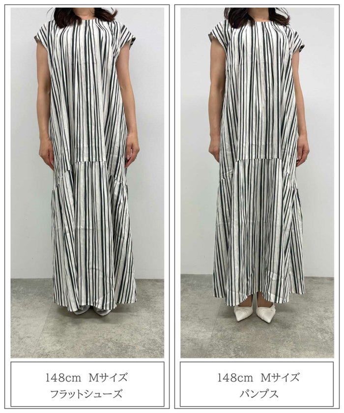 セレクト 夏 上品 リゾート ロング フレア/ブラウン/ブラック/M