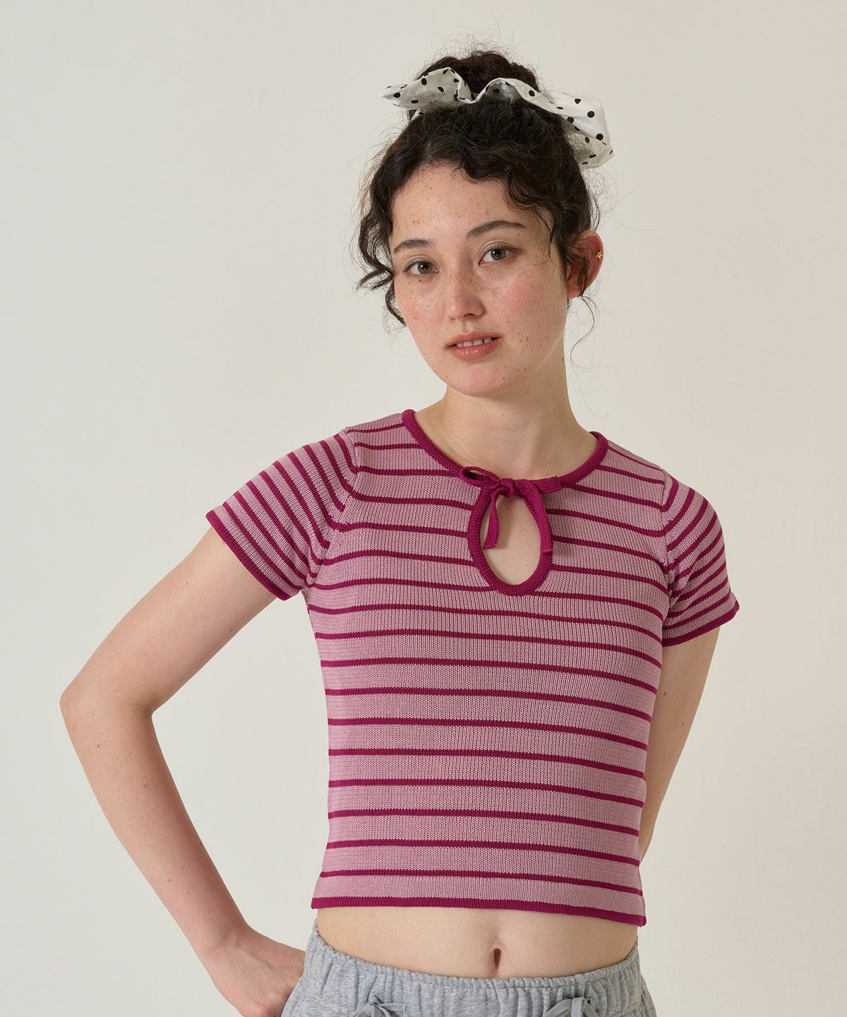 トップス/ボーダー/ニット/ニットプルオーバー