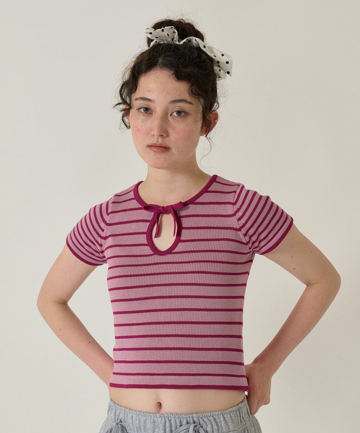 トップス/ボーダー/ニット/ニットプルオーバー