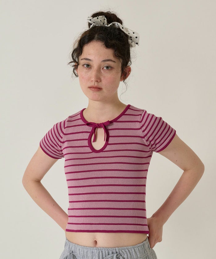 トップス/ボーダー/ニット/ニットプルオーバー