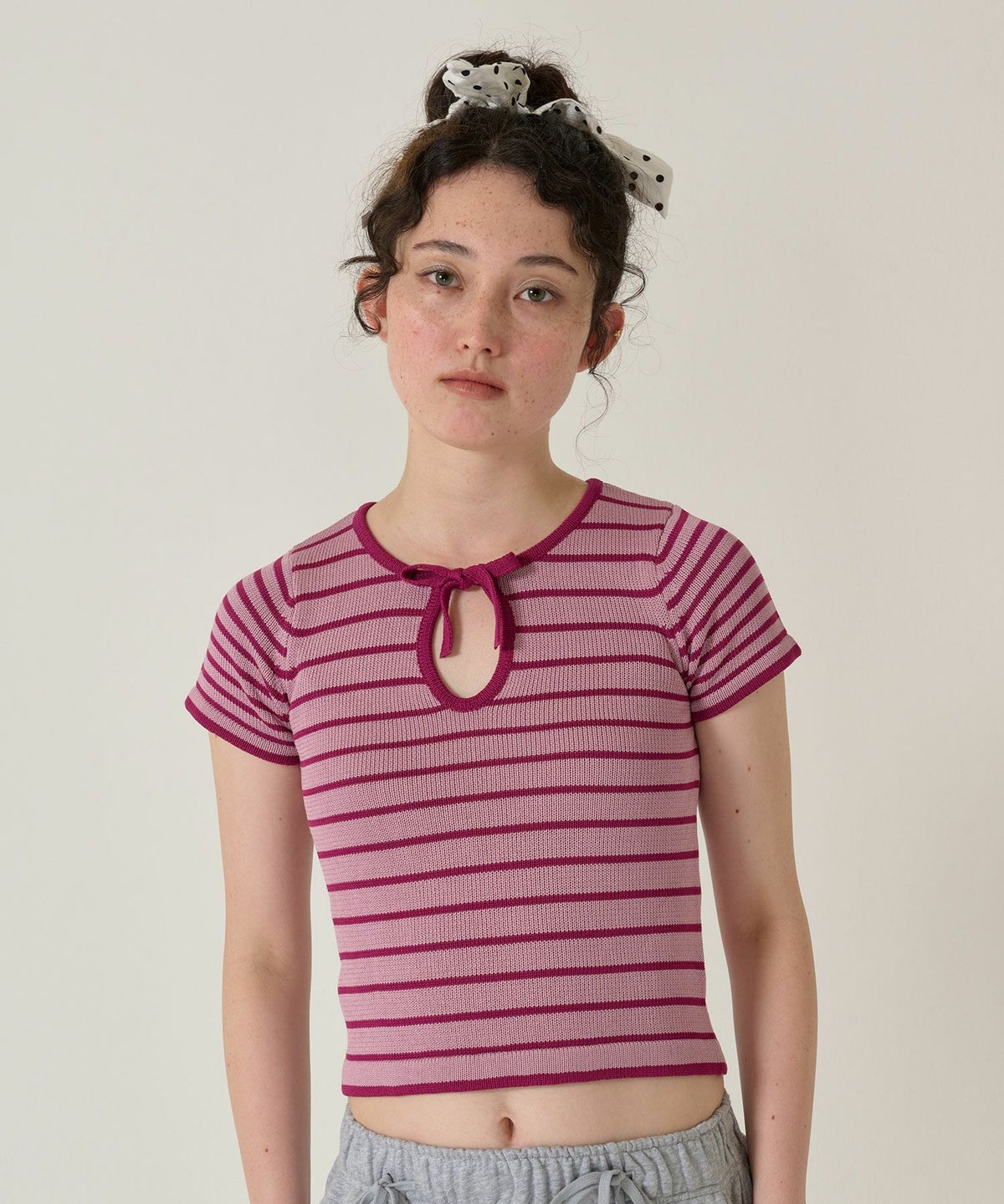 トップス/ボーダー/ニット/ニットプルオーバー