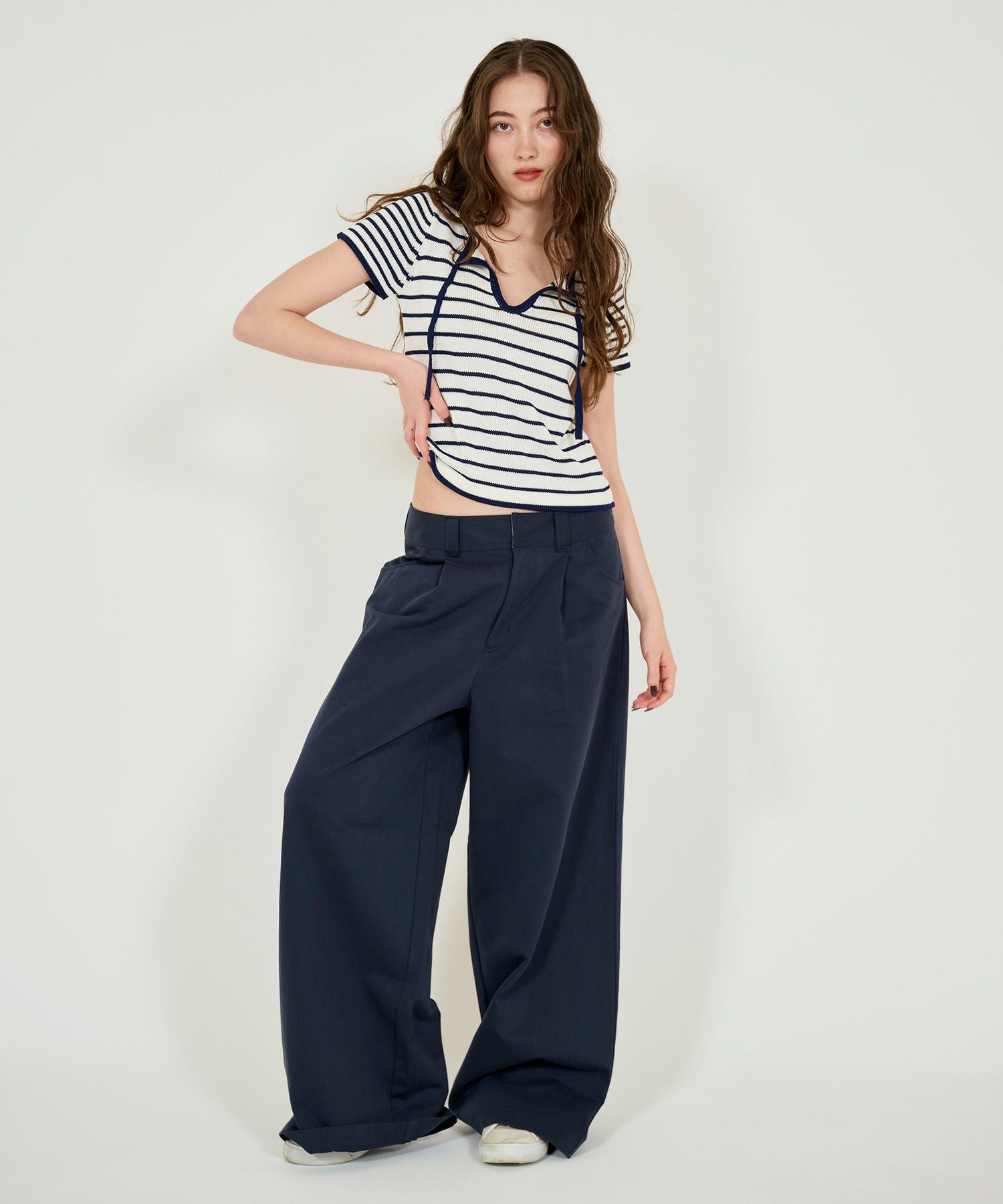 半袖 ボーダーニットプルオーバー TINA：JOJUN 全3色｜tnj431-0909【2