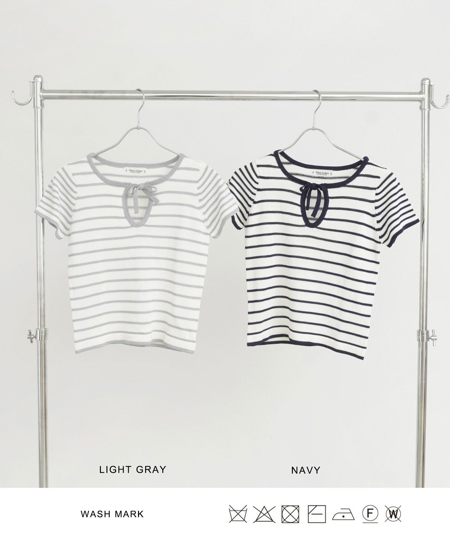 半袖 ボーダーニットプルオーバー TINA：JOJUN 全3色｜tnj431-0909【2