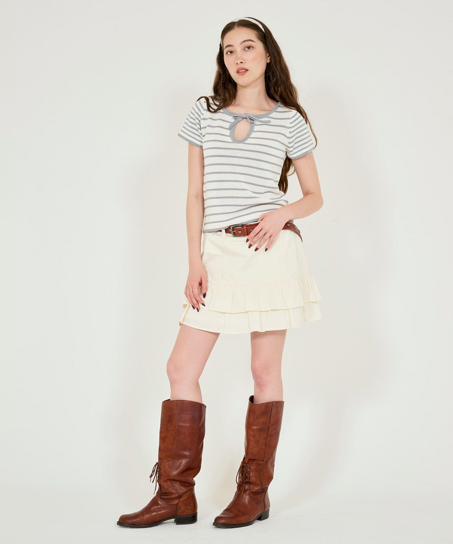 ティアード ミニスカート TINA：JOJUN 全2色｜tnj631-0877【3】 - ミニ