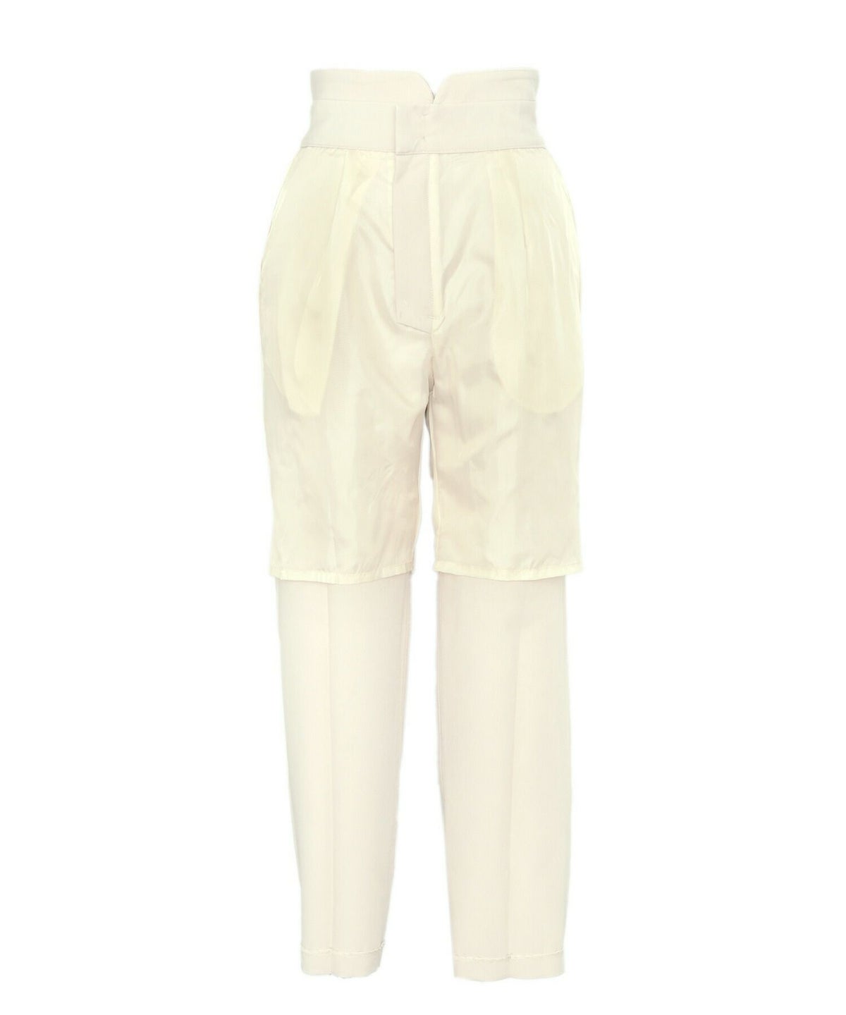 レディース/ボトムス/パンツ/テーパード/センタープレス/タック/フルレングス/パール/ポケット/ハイウエスト/フリル/エレガント/上品/シンプル/オフィススタイル/オフィスカジュアル/通勤/春/夏/秋/冬/アイボリー/ブルーグレー/ネイビー/手洗い可