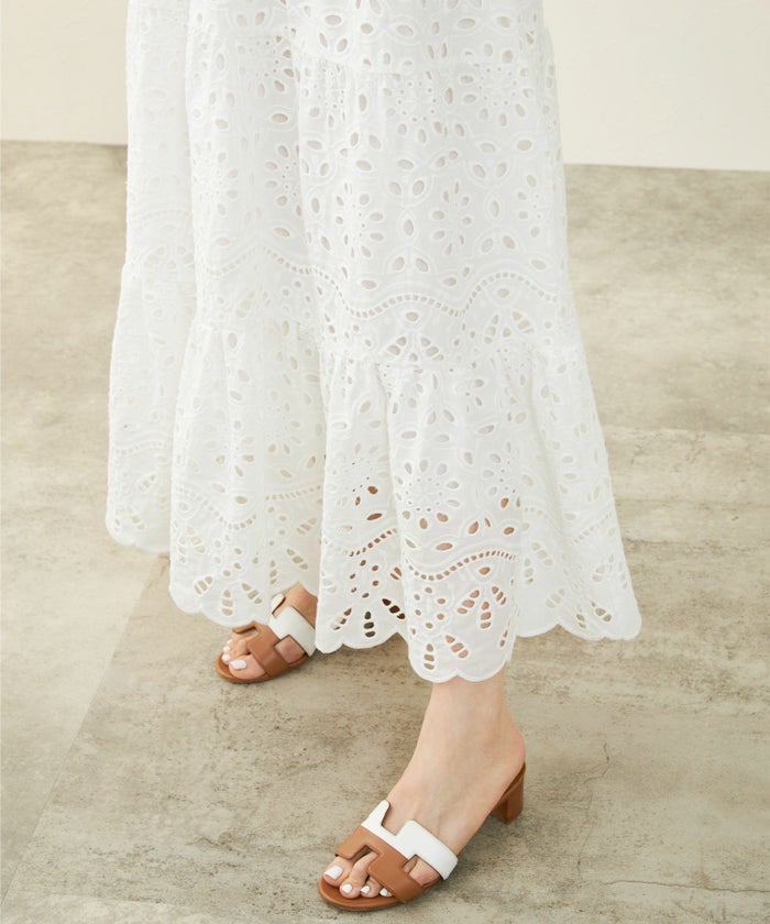 新色追加手洗い可コットンレースカットソーフレアロング大人かわいいきれいめ白黒春夏秋ドッキング綿ジョイントスペース