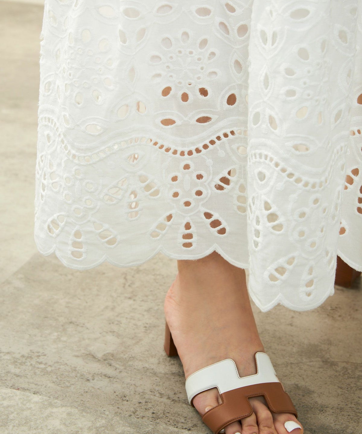 新色追加手洗い可コットンレースカットソーフレアロング大人かわいいきれいめ白黒春夏秋ドッキング綿ジョイントスペース