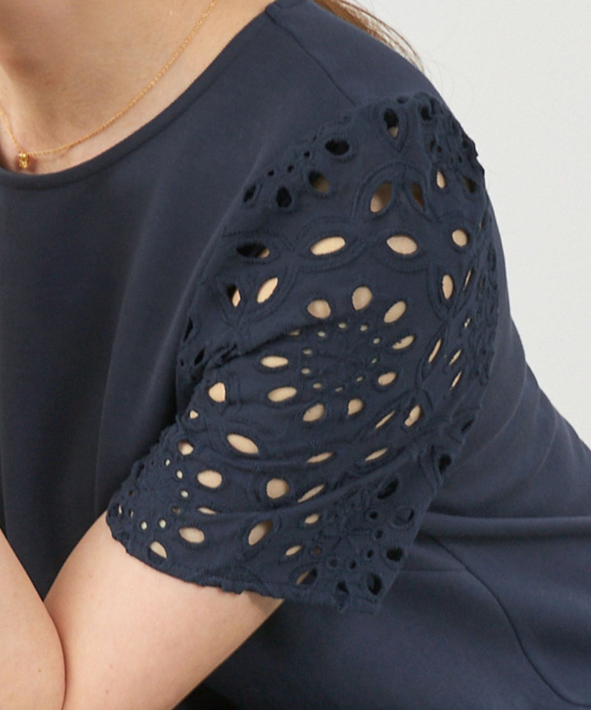 新色追加手洗い可コットンレースカットソーフレアロング大人かわいいきれいめ白黒春夏秋ドッキング綿ジョイントスペース