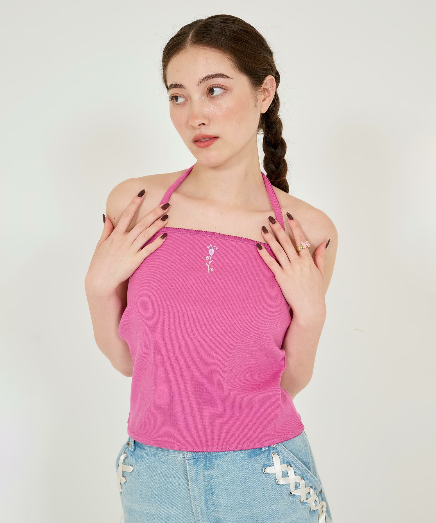 2WAY フラワー刺繍キャミソール TINA：JOJUN 全3色｜tnj531-0932【2