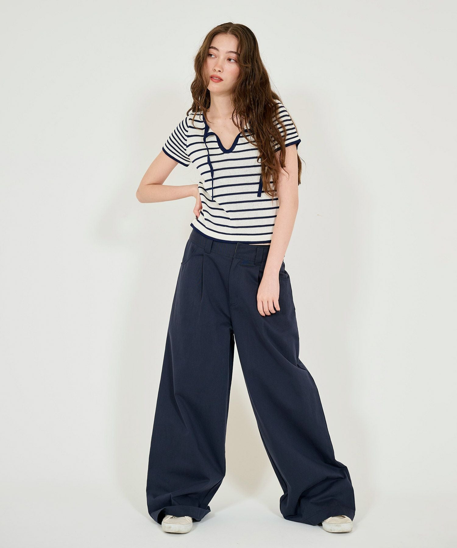 Special-Price-SALE タック入り ルーズワイドチノパン TINA：JOJUN 全2