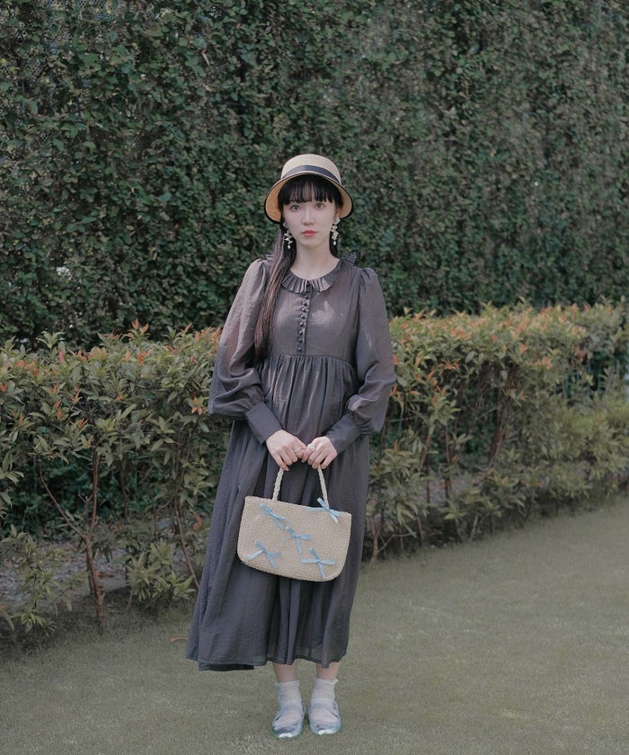 かごバッグ 夏 ラメ リゾート ポケット /ホワイト/ブルー/フリー