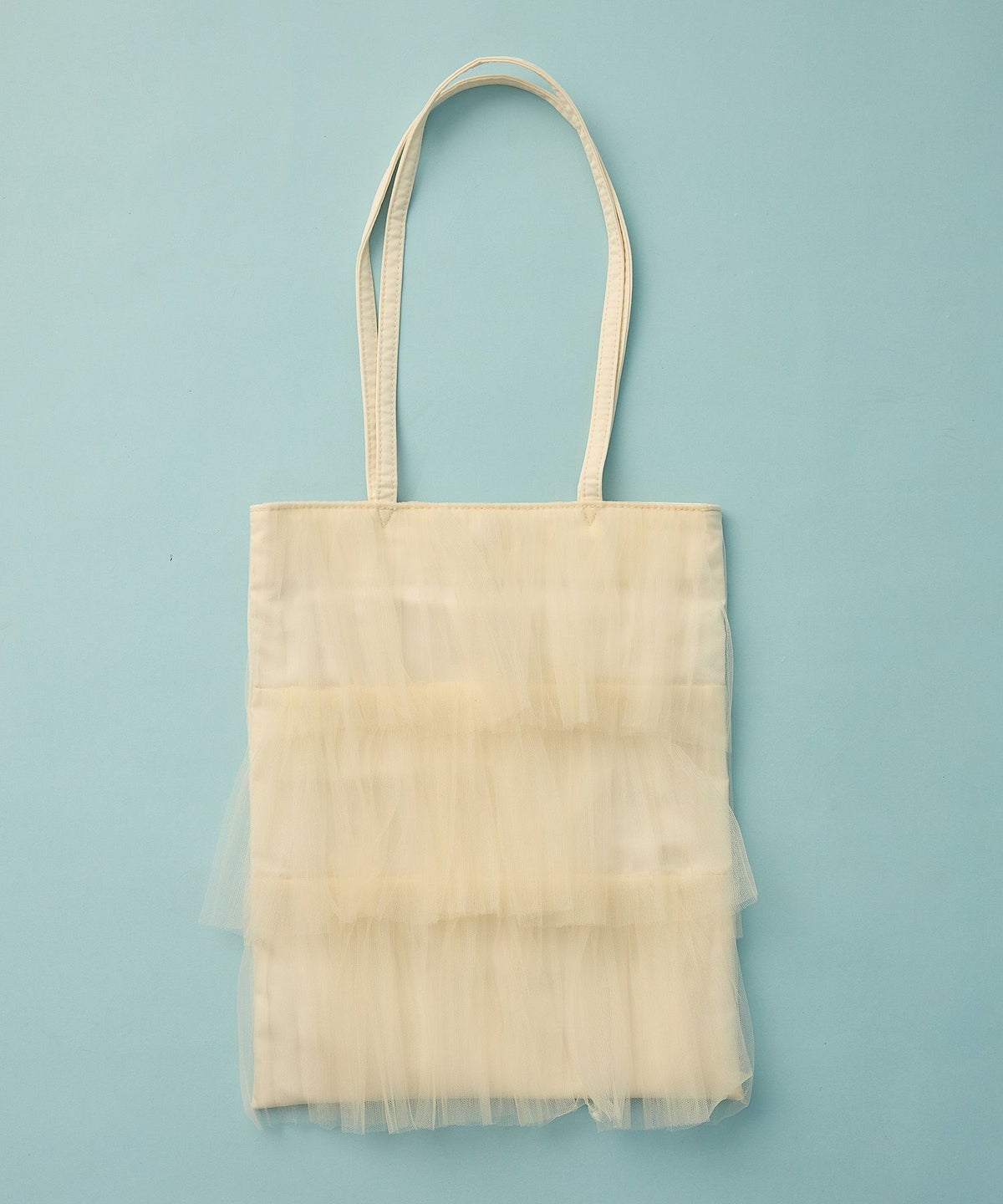 サブバッグ トレンド レース チュール ティアード ポケット付き/アイボリー/グレー/ベージュ/フリー