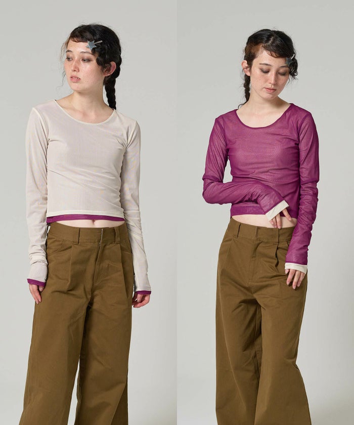 トップス/シアー/リバーシブル/2way