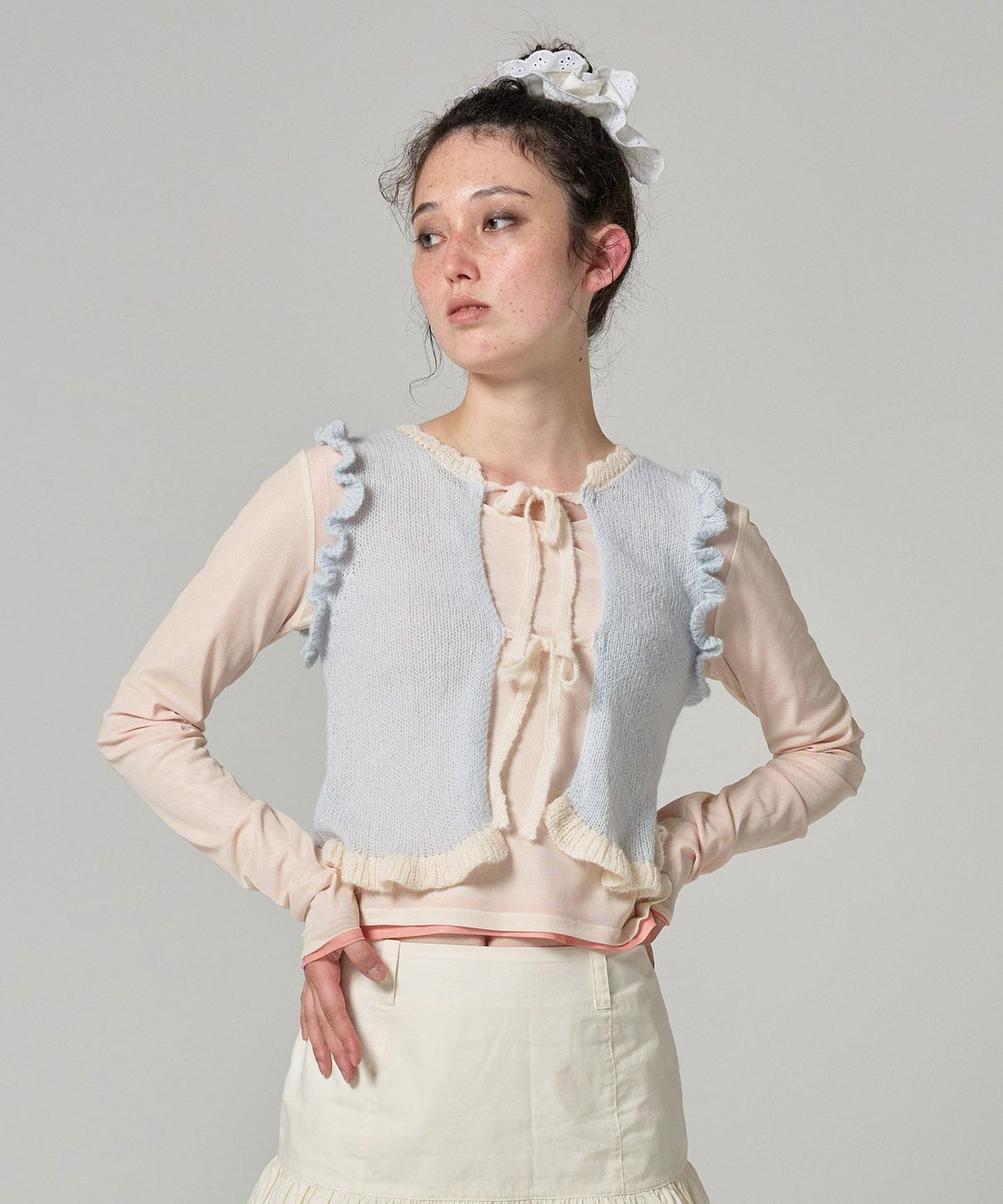 トップス/シアー/リバーシブル/2way