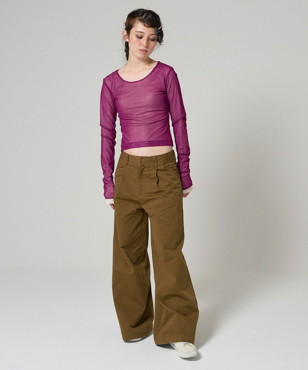 トップス/シアー/リバーシブル/2way