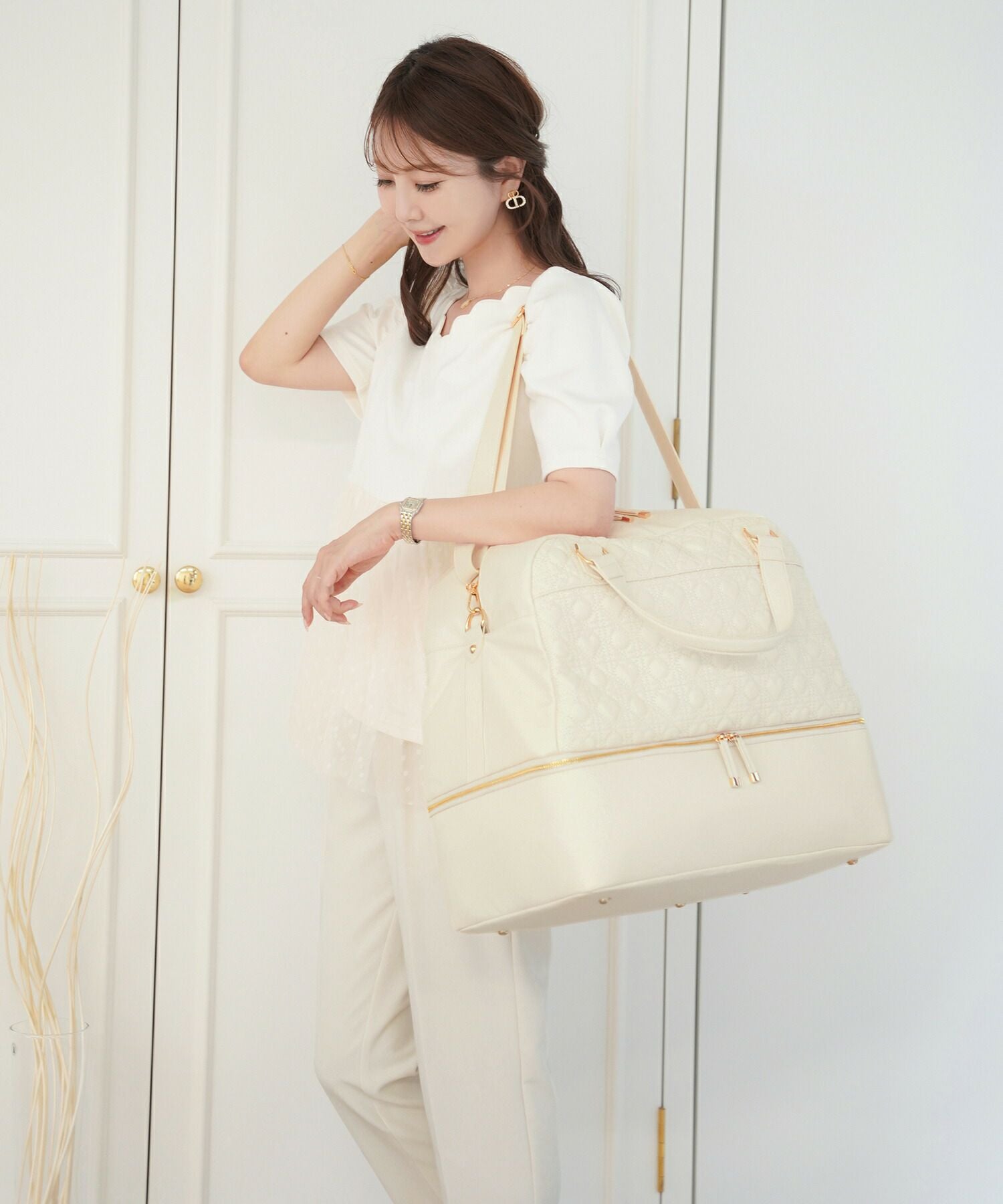 オリジナル ハートキルティング ボストン バッグ le reve vaniller 全2