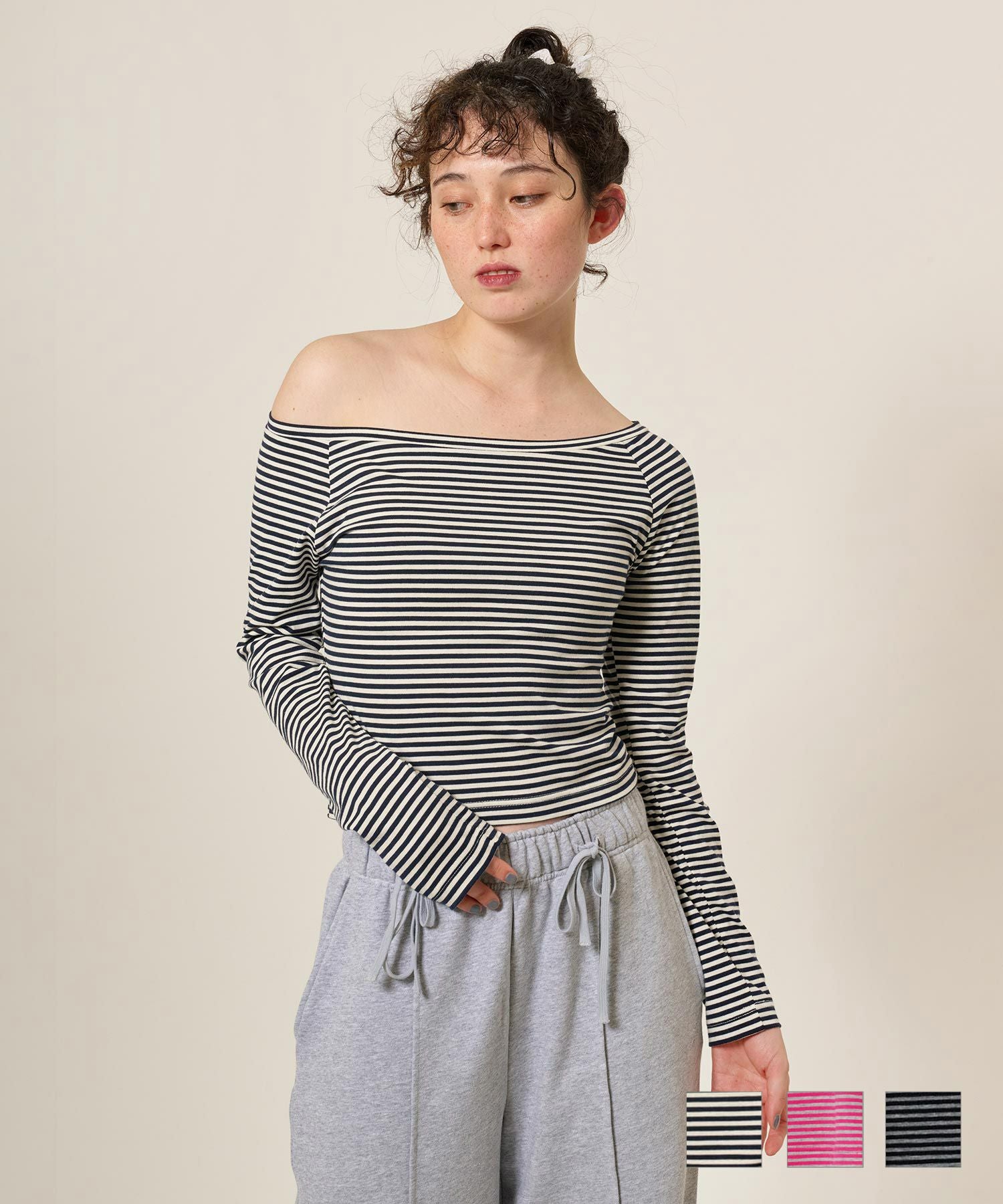ピッピさん専用　グレースコンチネンタル　ボーダーカットソー レースカラーニットトップ / GRACE CONTINENTAL | GRACE CONTINENTAL
