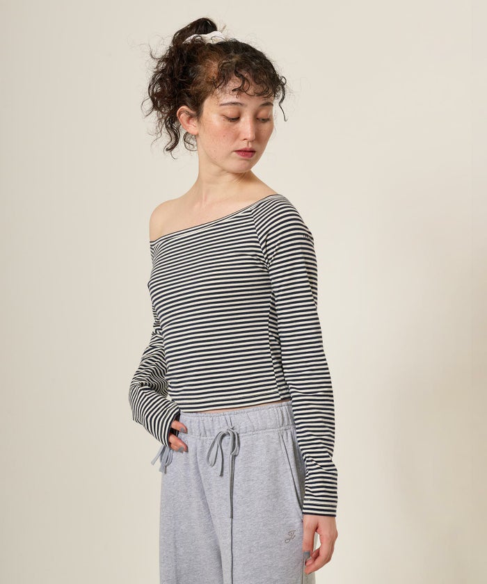 トップス/ボーダー/ボートネック/カットソー/長袖