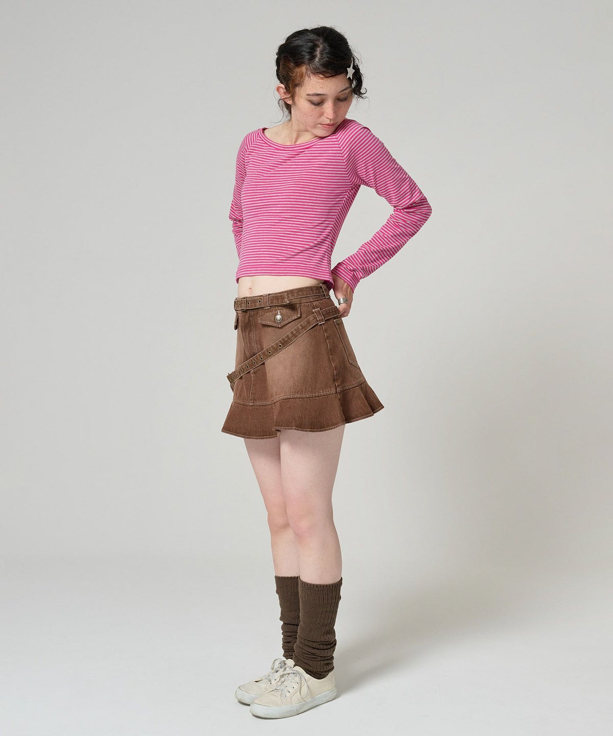 トップス/ボーダー/ボートネック/カットソー/長袖