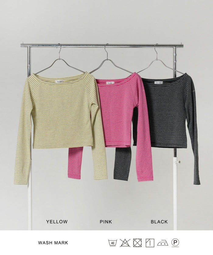 トップス/ボーダー/ボートネック/カットソー/長袖