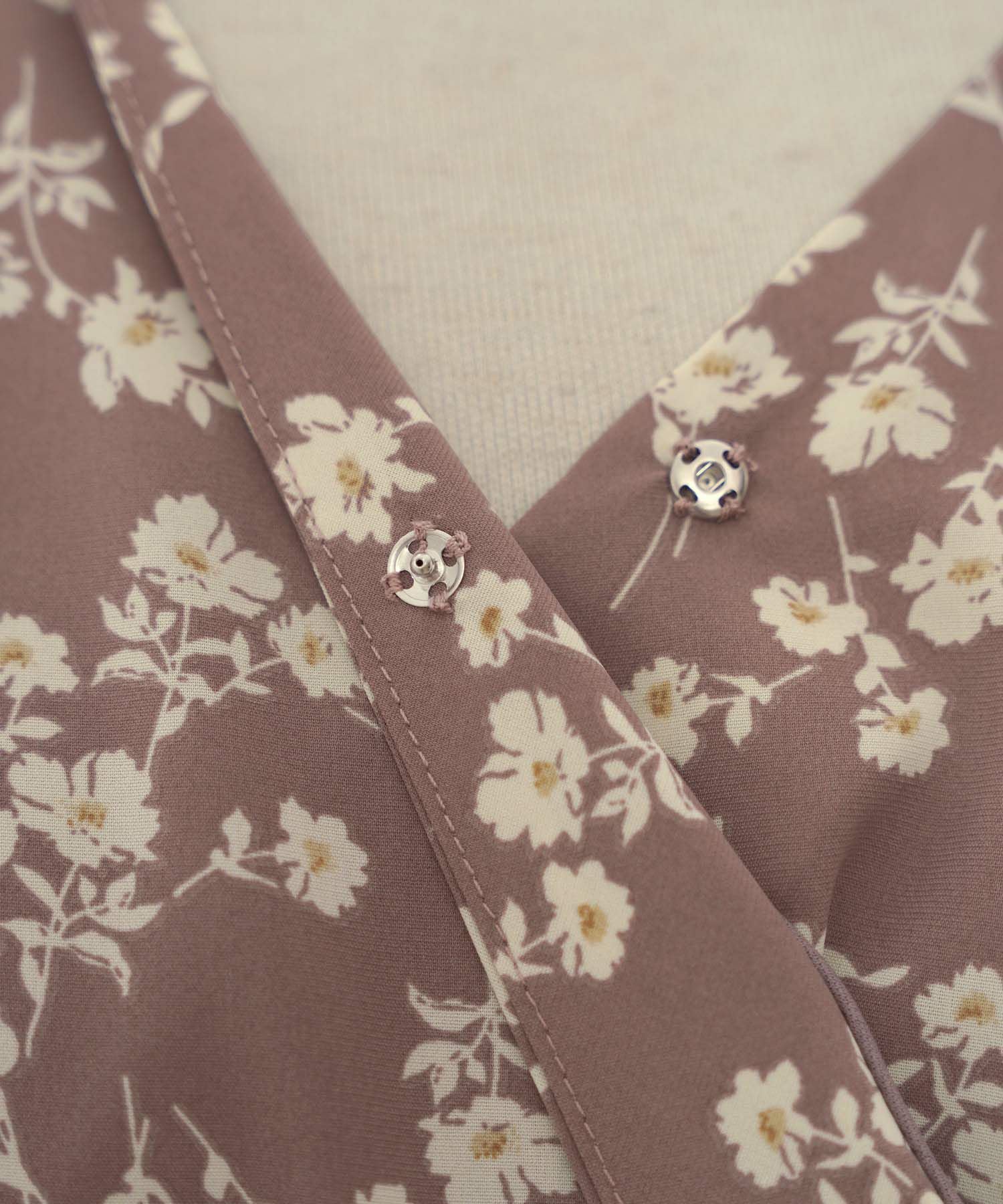 カシュクールリボンワンピース カシュクール ウエストリボン 小花柄 ワンピース le reve vaniller 全2