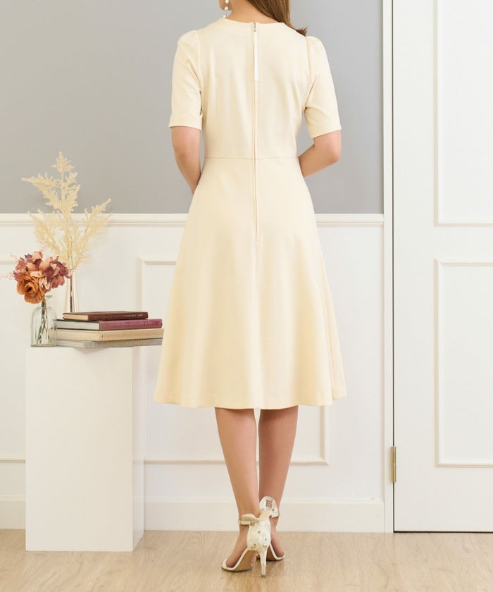 ワンピースレース白黒半袖春夏秋大人かわいいきれいめ綺麗清楚かわいい上品ジョイントスペース