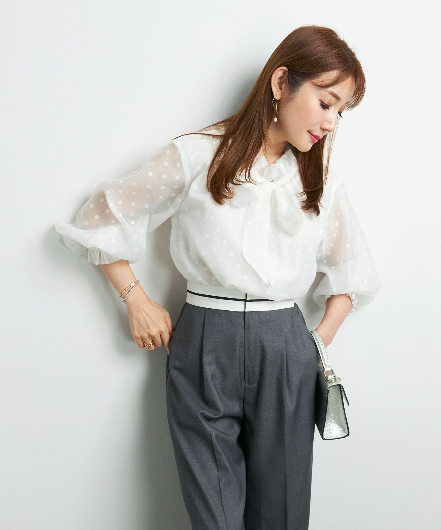 MJblouse  gypsohila ブラウス　ホワイト Zip Blouse | gypsohila