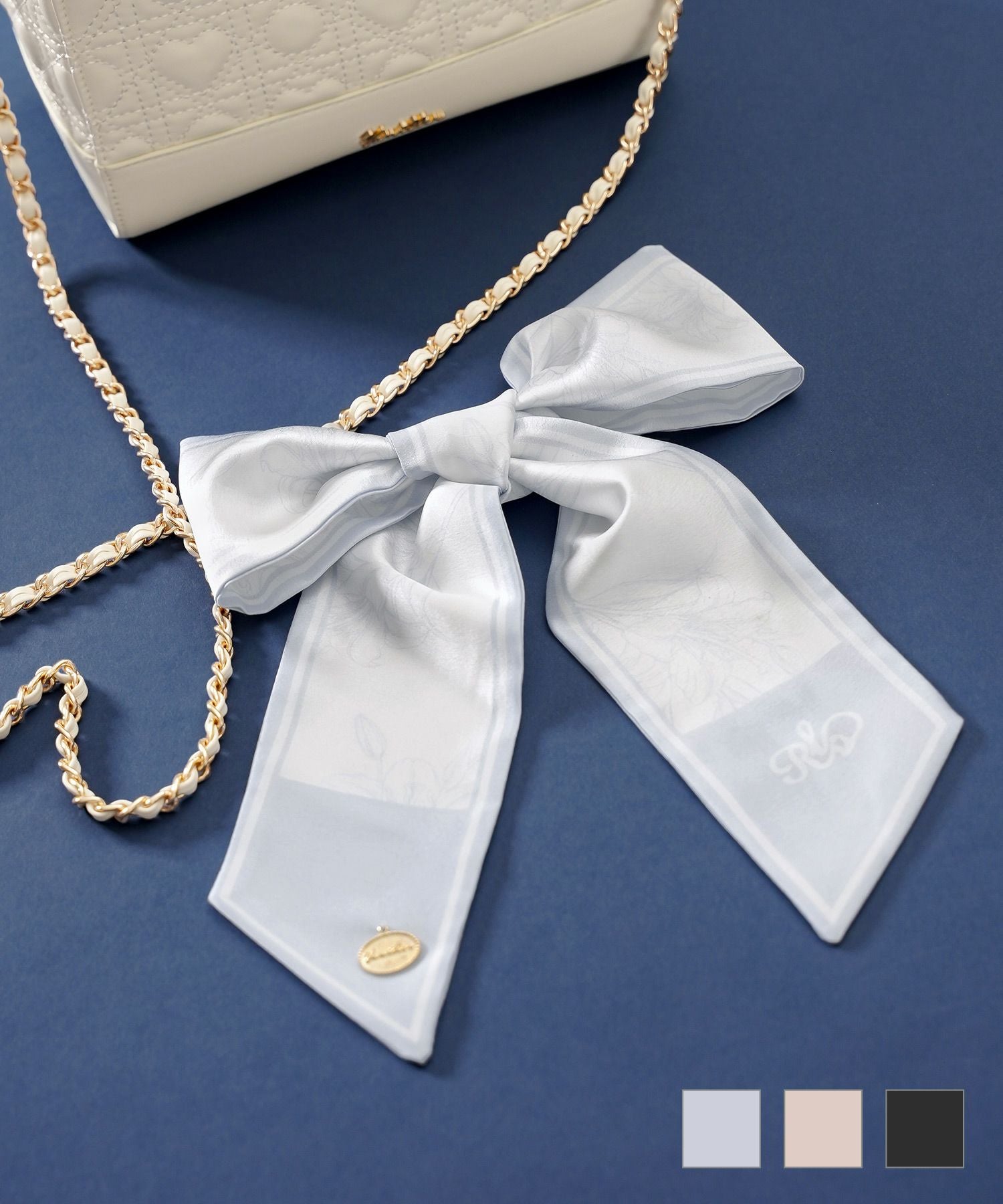 2点セット！ ハンドバッグ ＆ ツイリースカーフ le reve vaniller 全3